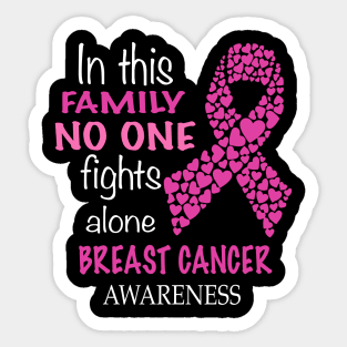 in this family no one fights breast cancer alone Sticker